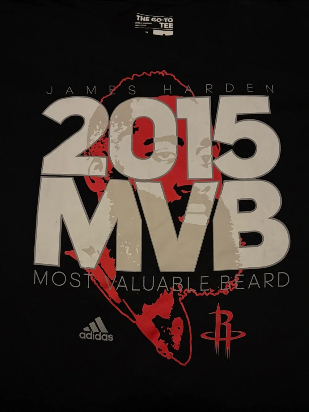 Houston Rockets Adidas James Harden 2015 MVB most valuable beard tee XL 30x23